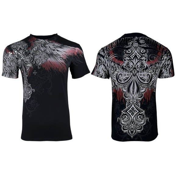Xtreme Couture by Affliction Men's T-Shirt Ensign Biker Cross Y2K S-5XL - Picture 2 of 6